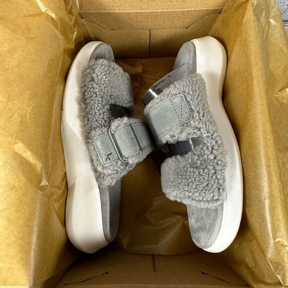 Koolaburra by UGG Pasea Slides Slip-Ons Sandals Shoes Vegan Wild Dove Gray NEW - Picture 7 of 7